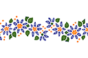 Schablonen für die Bordüren mit Pflanzen - Bordürenmotiv aus Wildblumenring 040b