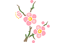 Schablonen für Blumen zeichnen - Motiv mit Sakura 101 