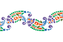 Schablonen Indische Mustern - Bordürenmotiv mit Paisleymuster 145