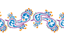 Schablonen für die Wandkanten  in ethnischen Stil - Abstrakten Paisleymuster 148b