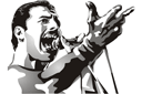Schablonen mit historischen Motiven - Freddie Mercury