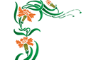 Schablonen für Blumen zeichnen - Ecke aus Nelken
