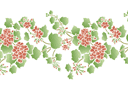 Schablonen für Blumen zeichnen - Bordürenmotiv aus Geranium