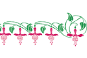 Schablonen für Blumen zeichnen - Horizontale Fuchsien