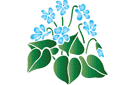 Schablonen für Blumen zeichnen - Blaues Veilchen