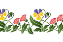 Schablonen für Blumen zeichnen - Stiefmütterchen