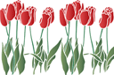 Schablonen für Blumen zeichnen - Rasen aus Tulpen