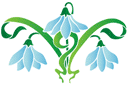 Schablonen für Blumen zeichnen - Motiv aus Schneeglöckchen