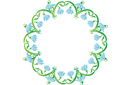 Kreismuster Schablonen - Kreis aus Schneeglöckchen