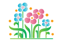 Schablonen für die Bordüren mit Pflanzen - Stilisiertes Blumenbeet