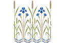 Schablonen für die Bordüren mit Pflanzen - Schwertlilien und Schilf