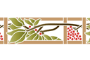 Schablonen für Bordüre im klassischen Stil - Bordürenmotiv mit Blätter und Beeren