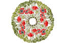 Kreismuster Schablonen - Rosette mit Mohnblumen 35