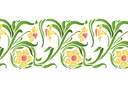 Schablonen für Blumen zeichnen - Bordürenmotiv aus Narzissen