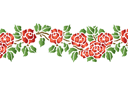 Schablonen für Rosen zeichnen - Girlande mit Röschen 41