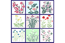 Schablonen für Blumen zeichnen - Satz der Blumen 52