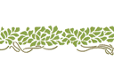Schablonen für die Bordüren mit Pflanzen - Grünes Bordürenmuster