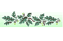 Schablonen des Blätter und Gras Design - Eichenes Bordürenmotiv 2