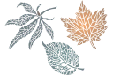 Schablonen des Blätter und Gras Design - Drei Blätter
