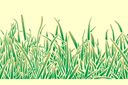 Schablonen des Blätter und Gras Design - Bordürenmuster aus Gras