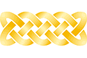 Schablonen für die Wandkanten  in ethnischen Stil - Goldene keltischer Knoten