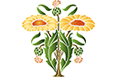 Schablonen für Blumen zeichnen - Zwei Gerbera