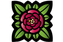 Schablonen für Blumen zeichnen - Rose im Jugendstil 762