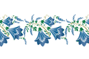 Schablonen für die Bordüren mit Pflanzen - Glockenblumen 129a