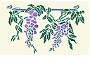 Schablonen für die Bordüren mit Pflanzen - Hängenden Glyzinienzweigen