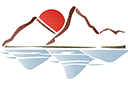 Schablonen für die Bordüren - verschiedene Stile - Berge und Sonne