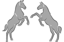 Tiere zeichnen Schablonen - Zwei Pferden 1c
