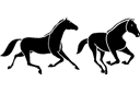 Tiere zeichnen Schablonen - Zwei Pferden 2b