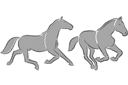 Tiere zeichnen Schablonen - Zwei Pferden 2c