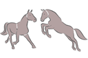 Tiere zeichnen Schablonen - Zwei Pferden 3c