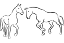Tiere zeichnen Schablonen - Zwei Pferden 4a