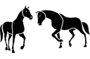 Tiere zeichnen Schablonen - Zwei Pferden 4b