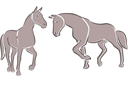 Tiere zeichnen Schablonen - Zwei Pferden 4c