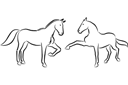 Tiere zeichnen Schablonen - Zwei Pferden 5a