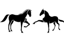 Tiere zeichnen Schablonen - Zwei Pferden 5b