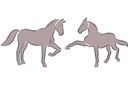 Tiere zeichnen Schablonen - Zwei Pferden 5c