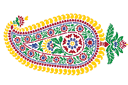 Schablonen Indische Mustern - Paisleymuster mit kleiner Schwanz