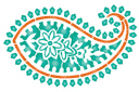 Schablonen Indische Mustern - Smaragdgrünes Paisleymuster