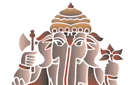 Schablonen Indische Mustern - Elefant in indischem Stil