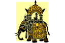 Schablonen Indische Mustern - Elefant mit Turm