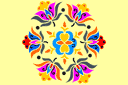 Schablonen Indische Mustern - Kreis aus Lotosblumen