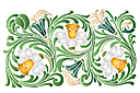Schablonen für die Bordüren mit Pflanzen - Muster mit Narzissen und Blätter