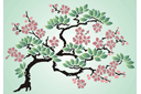 Schablonen für Bäume zeichnen - Japanische Kirsche 2
