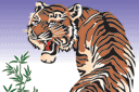 Schablonen mit östlich Motiven - Tiger in japanischem Stil