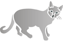 Tiere zeichnen Schablonen - Graue Katze 2