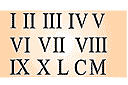 Schablonen mit Phrasen und Buchstaben - Römische Ziffern